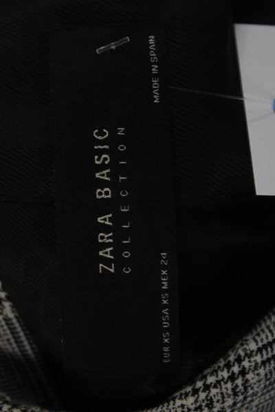 Zara Unisex Gray Plaid Collared Blazer Long Sleeve Button Size XS