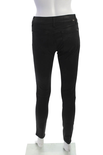 DL1961 Women Black Lamb Leather Biker Jegging Mid-Rise 29in Size 25