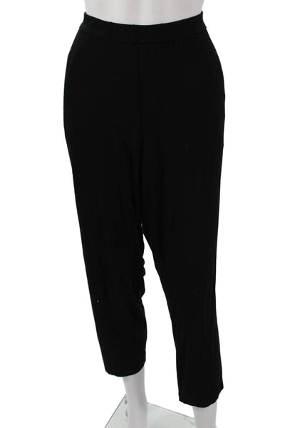 Eileen Fisher Womens Ankle Cropped Black Pants Size PL