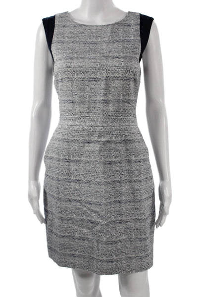 J Crew Womens Sheath Dress Gray Cotton Sleeveless Round Neck Size 4