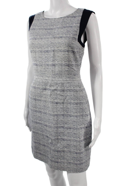 J Crew Womens Sheath Dress Gray Cotton Sleeveless Round Neck Size 4