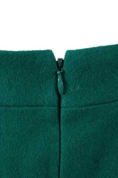 J Crew Womens A-Line Mini Skirt Green Wool Size 4