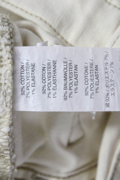 J Crew Womens Ankle Skinny Beige Jeans Button Closure Size 27