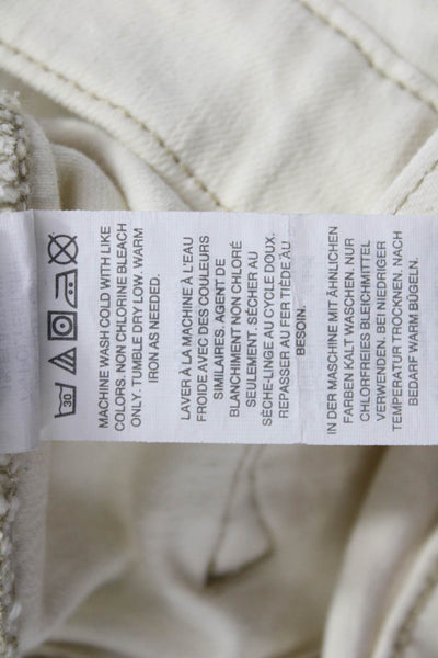 J Crew Womens Ankle Skinny Beige Jeans Button Closure Size 27