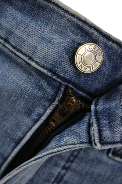 J Crew Womens Cropped Blue Mid Rise Jeans Button Size 28P