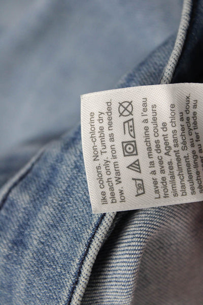 J Crew Womens Cropped Blue Mid Rise Jeans Button Size 28P