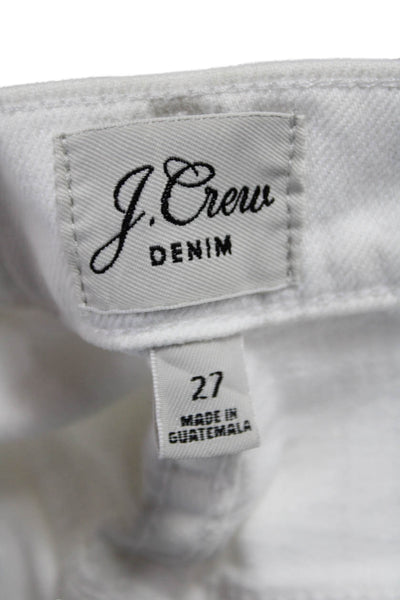J Crew Women White Cropped Ankle Jeans Mid Rise Size 27