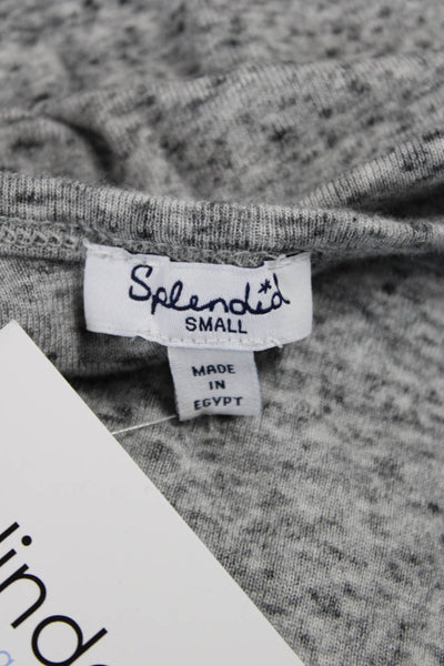 Splendid Women Basic Gray Tank Modal Pima Cotton Round Neck Size S