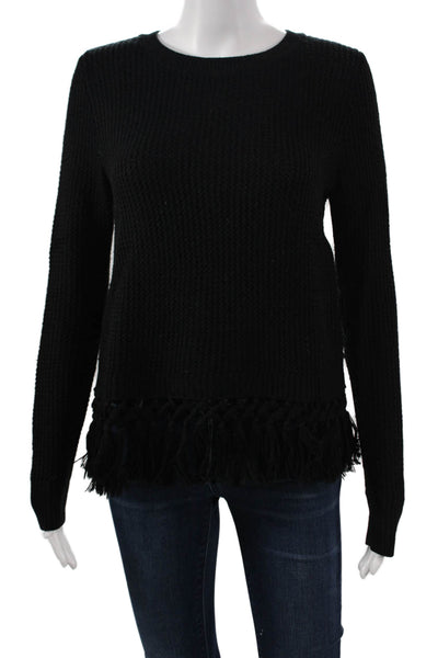 Club Monaco Unisex Black Merino Wool Cashmere Angora Pullover Sweater Size S