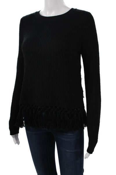 Club Monaco Unisex Black Merino Wool Cashmere Angora Pullover Sweater Size S