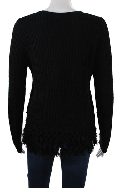 Club Monaco Unisex Black Merino Wool Cashmere Angora Pullover Sweater Size S