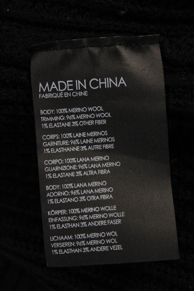 Club Monaco Unisex Black Merino Wool Cashmere Angora Pullover Sweater Size S