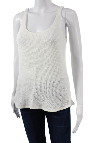 Velvet by Graham & Spencer Women Basic Tank White Round Neck Size S