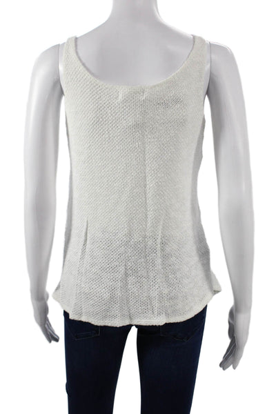 Velvet by Graham & Spencer Women Basic Tank White Round Neck Size S