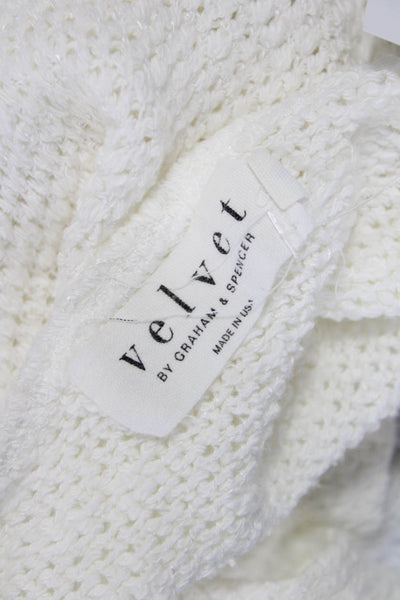 Velvet by Graham & Spencer Women Basic Tank White Round Neck Size S