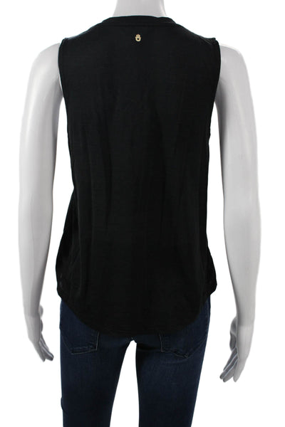 Spiritual Gangster Women Basic Sleeveless Black Graphic Tank Crew Neck Size S