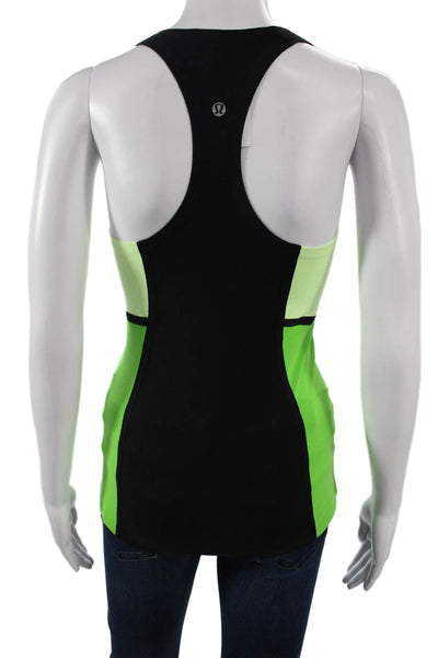 Lululemon Womens Black Sleeveless Square Neck Sports Tank Polyester Size 6