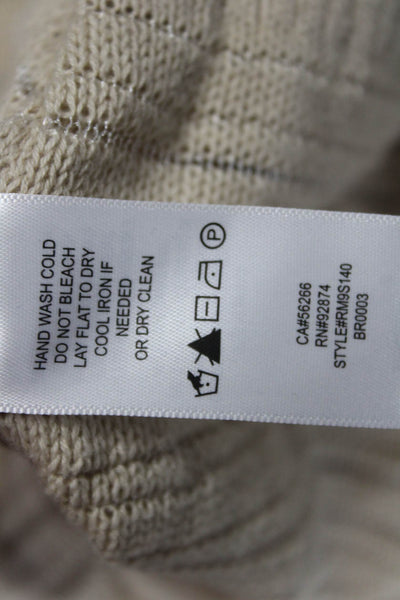 Splendid Unisex Striped V-Neck Pullover Sweater Beige Size XS
