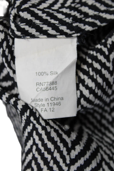 J Crew Womens Sleeveless Silk Herringbone Mock Neck Button Blouse Size 0