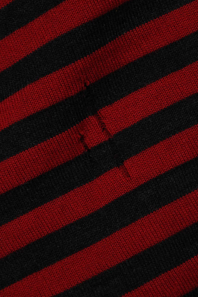 Akris Punto Womens Striped Wool Round Neck Long Sleeve T Shirt Black Size 6