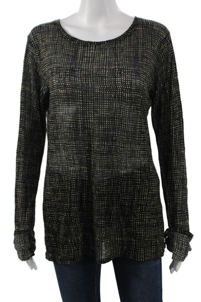 Samantha Sung Women Tunic Black Geometric Wool Long Sleeve Size 12