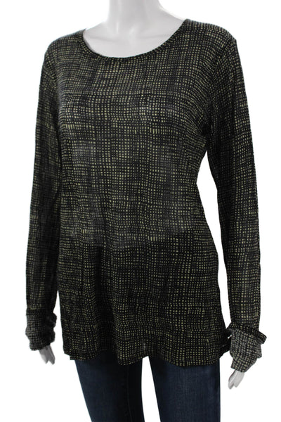 Samantha Sung Women Tunic Black Geometric Wool Long Sleeve Size 12