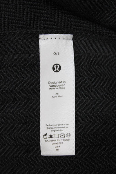 Lululemon Womens Herringbone Print Scarf Black Grey Size One Size