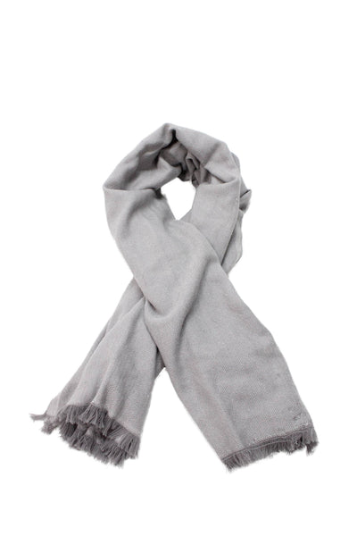 Lululemon Womens Herringbone Print Wide Scarf Grey Wool Size One Size