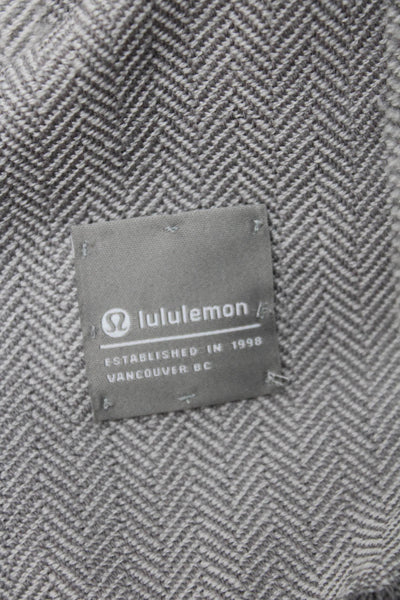 Lululemon Womens Herringbone Print Wide Scarf Grey Wool Size One Size