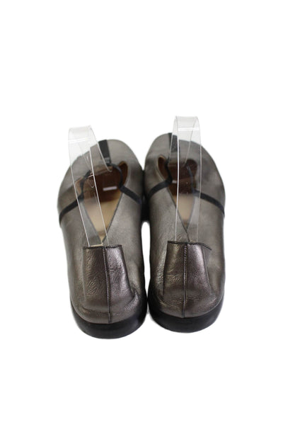 Taryn Rose Women's Round Toe Slip-On Ballet Flat Shoes Gray Size 41