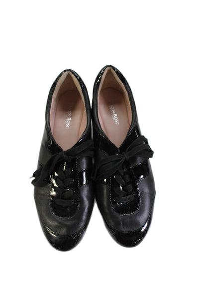 Taryn Rose Women's Leather Slight Wedge Leather Sneakers Black Size 8