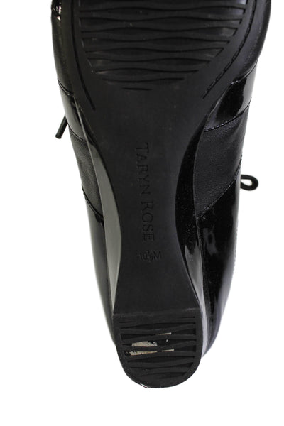 Taryn Rose Women's Leather Slight Wedge Leather Sneakers Black Size 8