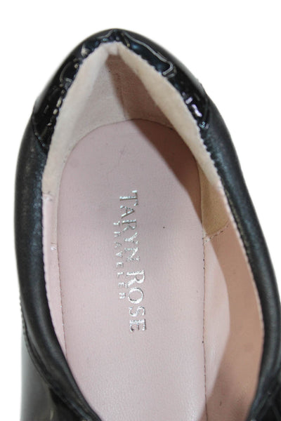 Taryn Rose Women's Leather Slight Wedge Leather Sneakers Black Size 8