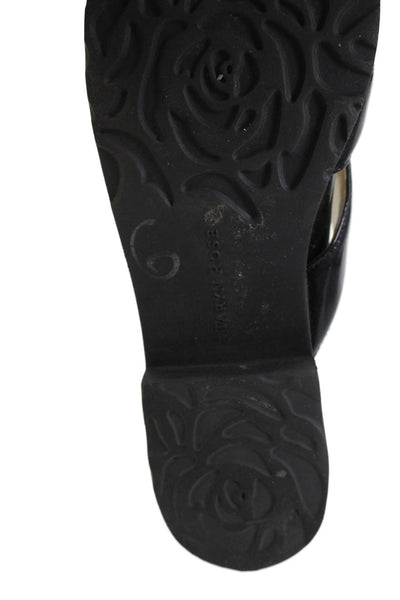 Taryn Rose Women's T-Straps Strappy Slide Sandals Black Size 9.5
