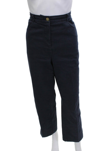 St. John Sport By Marie Gray Womens Cropped Dress Pants Dark Blue Size 8