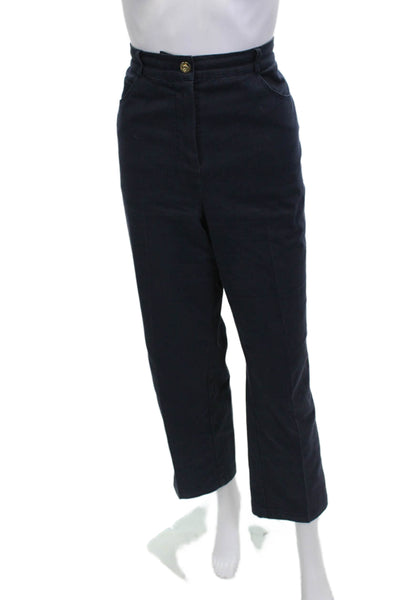 St. John Sport By Marie Gray Womens Cropped Dress Pants Dark Blue Size 8