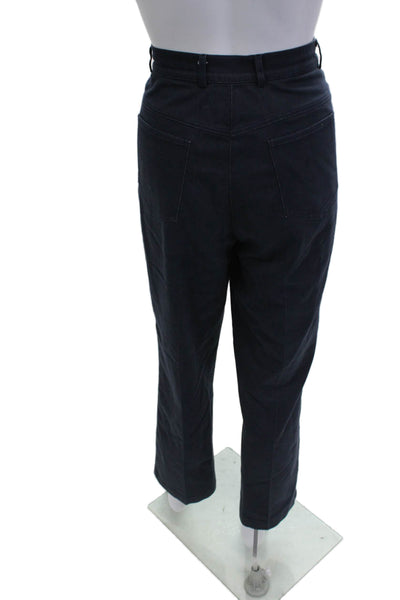 St. John Sport By Marie Gray Womens Cropped Dress Pants Dark Blue Size 8