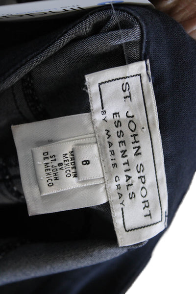 St. John Sport By Marie Gray Womens Cropped Dress Pants Dark Blue Size 8