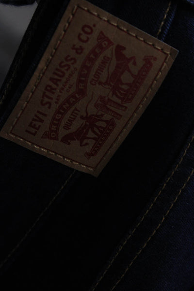Levis Women Ankle Skinny Jeans Dark Blue Mid Rise Button Size 30