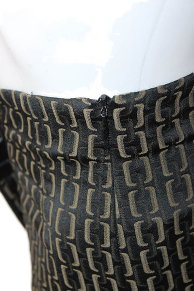 Piazza Sempione Womens Dress Pants Black Geometric Zip Size 40