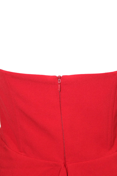Mason Women Bodycon Mini Dress Red V Neck Sleeveless Zip Size 4