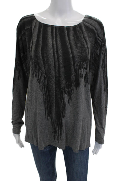 Isabel De Pedro Women Tunic Black Long Sleeve Round Neck Viscose Size 8
