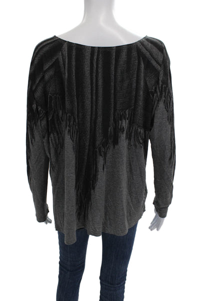Isabel De Pedro Women Tunic Black Long Sleeve Round Neck Viscose Size 8