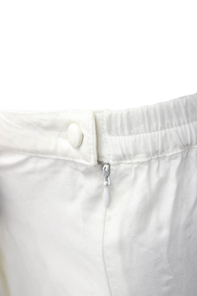 Soft Surroundings Women White Floral Rayon Dress Pants Bohemian Size S