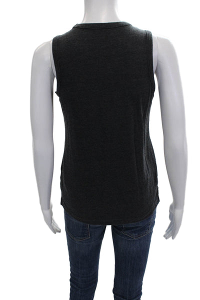 Chaser Womens Basic Tank Dark Gray Bird Graphic Crew Neck Sleeveless Size XS