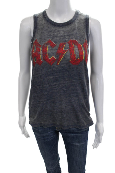 Chaser Womens Basic Dark Gray Sleeveless Graphic Tank Crew Neck Size XS