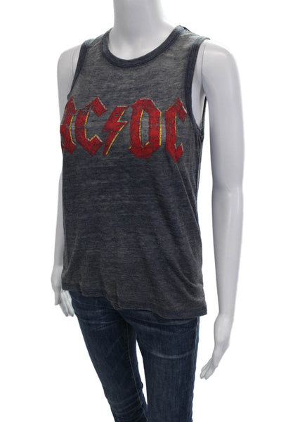 Chaser Womens Basic Dark Gray Sleeveless Graphic Tank Crew Neck Size XS