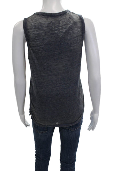 Chaser Womens Basic Dark Gray Sleeveless Graphic Tank Crew Neck Size XS