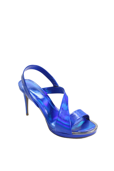 DKNY Womens Strappy Diva Slingbacks Sandal Heels Blue Size 7 Medium