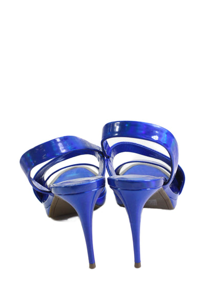 DKNY Womens Strappy Diva Slingbacks Sandal Heels Blue Size 7 Medium